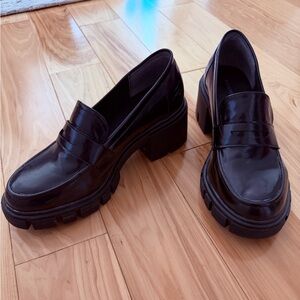 Sincerely Jules Glossy Black Platform Loafers